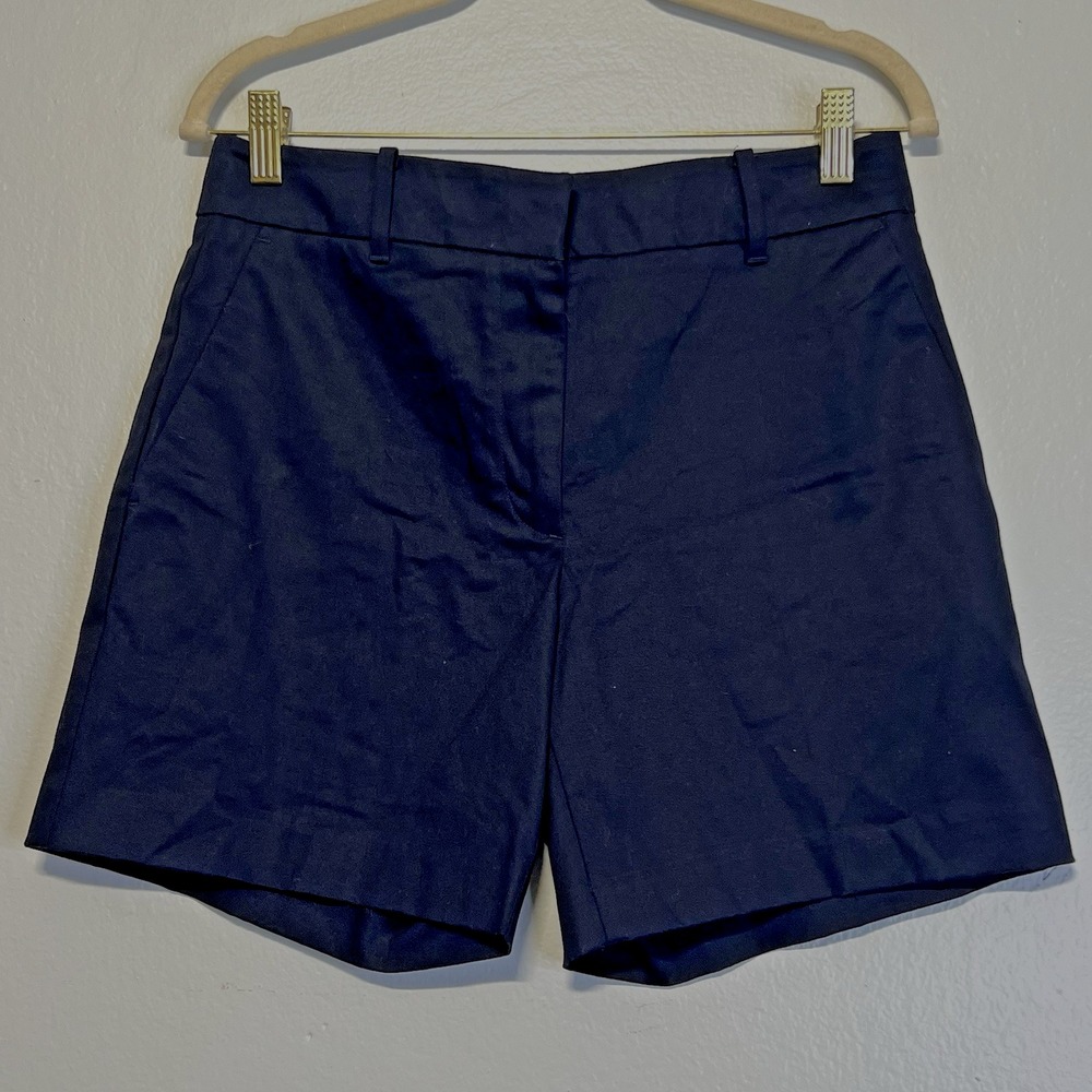 ANN TAYLOR Navy Blue Flat Front Chino Shorts Size 4 inseam 6" NWT
